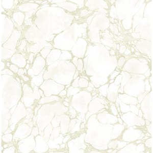 Patina Crackle Metallic Silver and White Marble Paper Strippable Roll (Covers 56.05 sq. ft.)