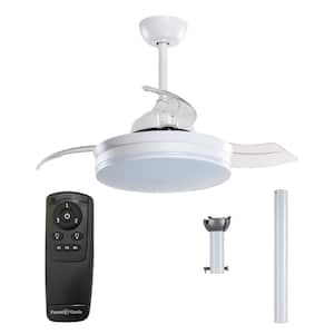 36 in. Integrated LED Indoor Matte White Ceiling Fan with Light Kit and Remote Control