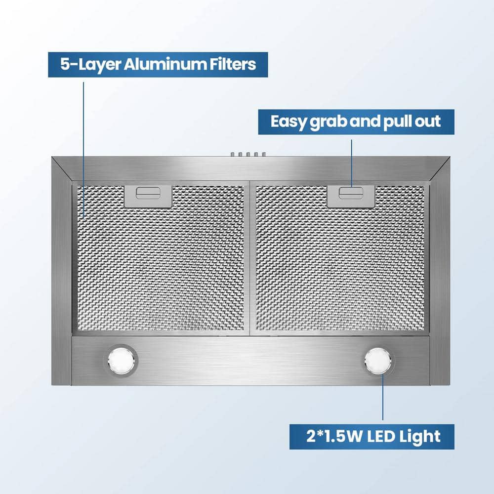 Midea 30-Inch Stainless Steel Convertible Wall Mounted Range Hood