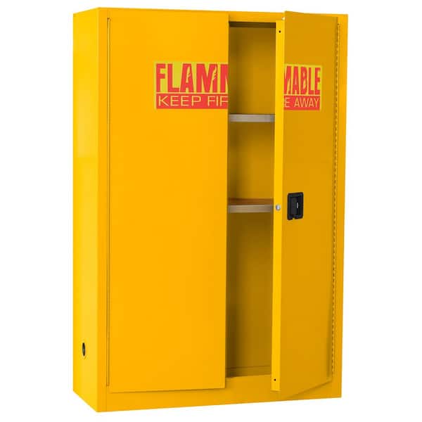 Steel Freestanding Garage Cabinet in Yellow (43 in. W x 65 in. H x 18 in. D)