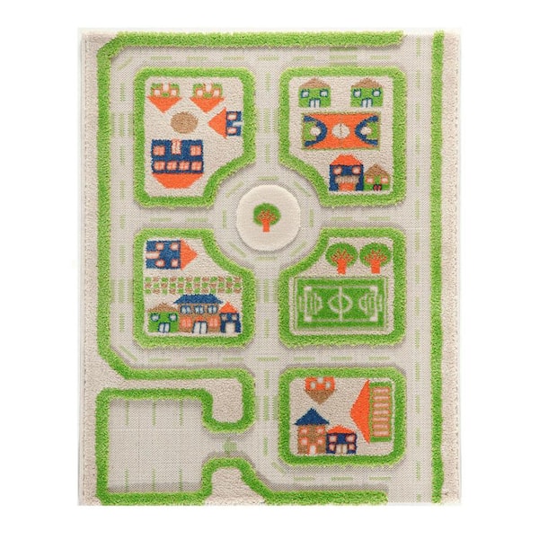 Ivi Traffic Green 3d 2 Ft X 4, Non Toxic Area Rugs