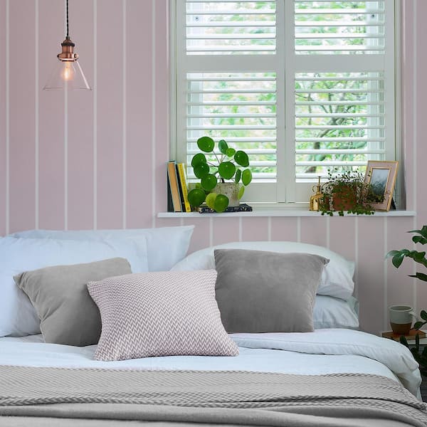 Laura Ashley Saltram Stripe Pale Amethyst Wallpaper