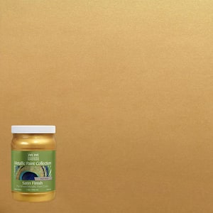 1 qt. Pale Gold Water-Based Satin Metallic Interior Paint