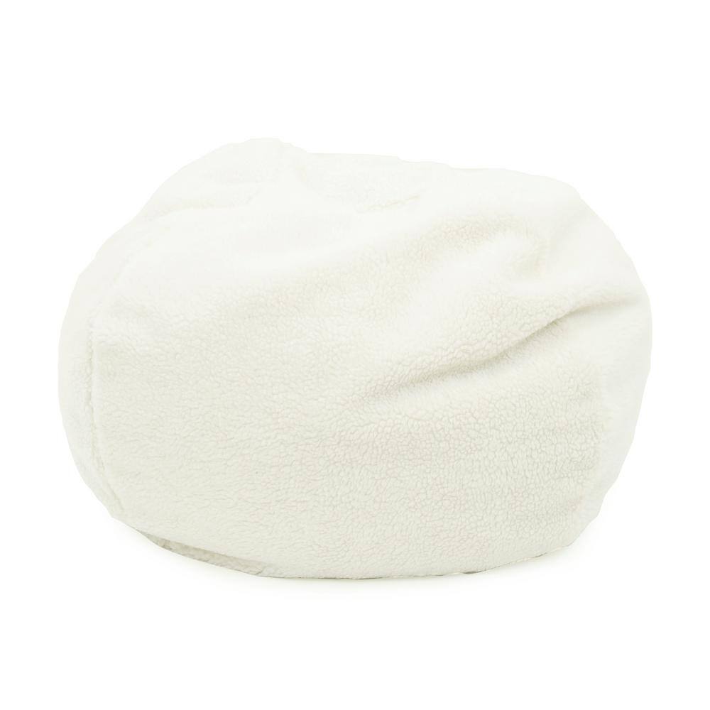 X-Large Beige Sherpa Puff Ball Dog Bed