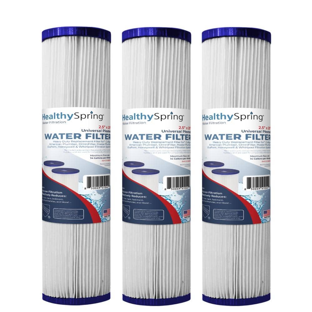 Universal Water Filter Replacement Cartridge Pleated 1-micron 2.5 x 20 3-Pack price history on PriceWatchPro