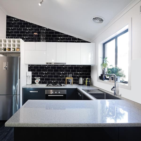 Jeff Lewis Nero Marquina Black 3 In X 6 In Polished Marble Wall And Floor Tile 1 Sq Ft Pack 98456 The Home Depot