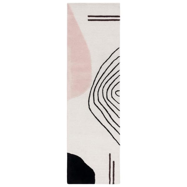 Rodeo Drive 2 ft. x 6 ft. Ivory/Blush Abstract Geometric Runner Rug
