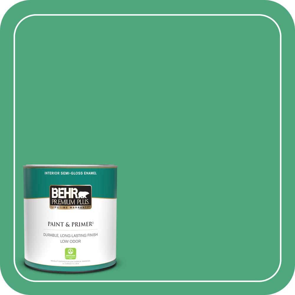 1 qt. #P420-5 Shamrock Green Semi-Gloss Enamel Low Odor Interior Paint & Primer price history on PriceWatchPro