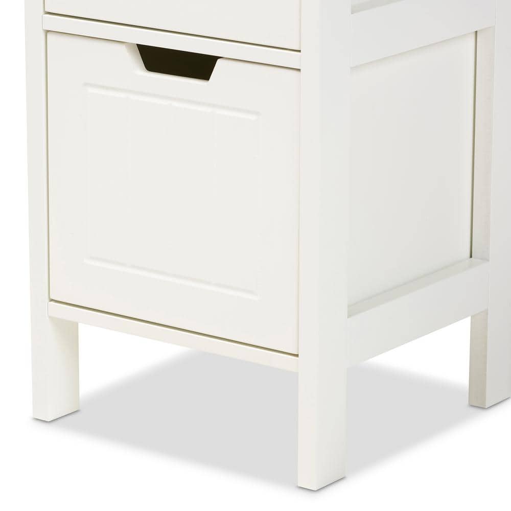 Reuben White Wood 2-Drawer Storage Cabinet