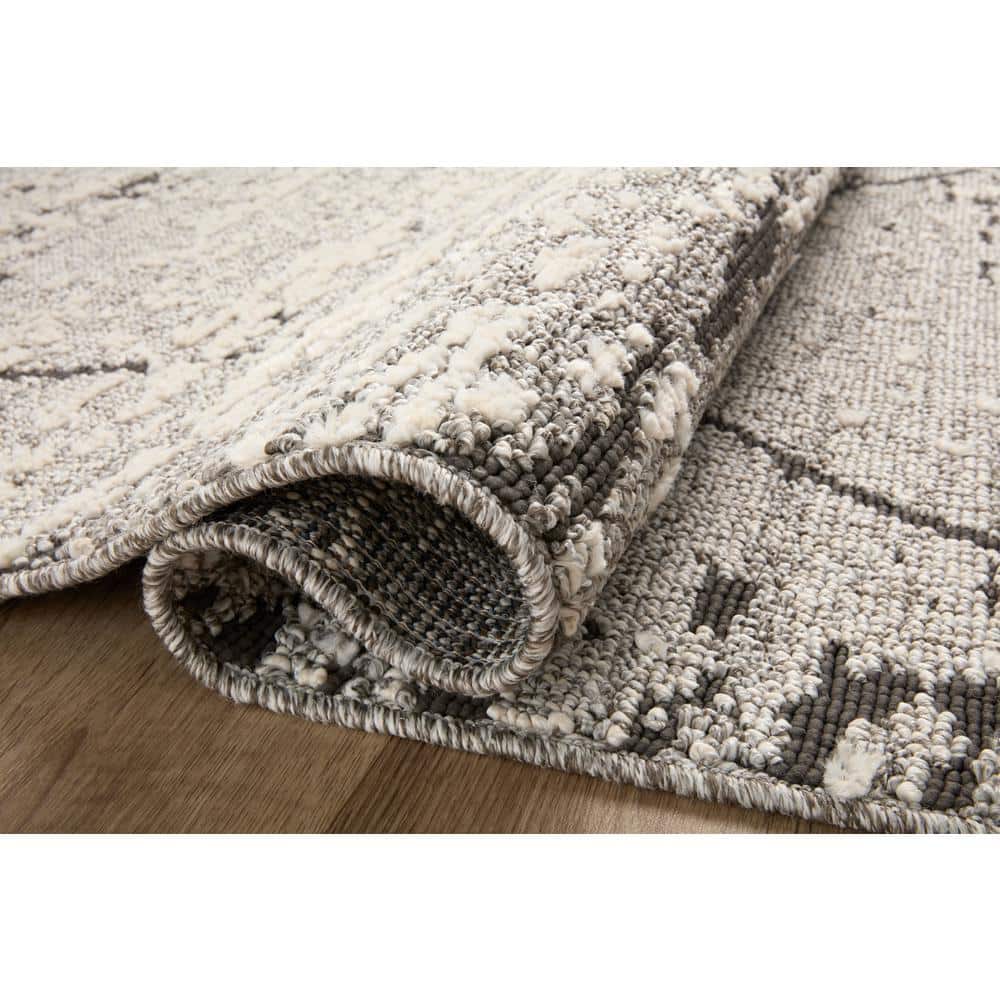 Fabian Gray and Charcoal Wool Blend Geometric Area Rug