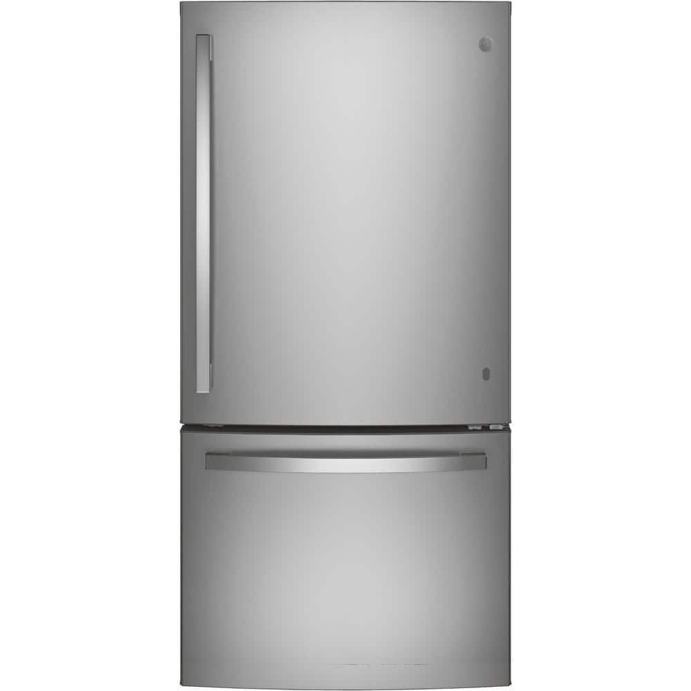 Reviews For Ge 24 8 Cu Ft Bottom Freezer Refrigerator In Stainless Steel Energy Star Gde25eskss The Home Depot