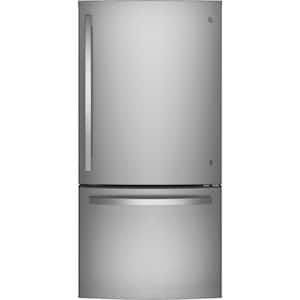 Whirlpool 22 Cu Ft Bottom Freezer Refrigerator In Stainless Steel With Spill Guard Glass Shelves Wrb322dmbm The Home Depot