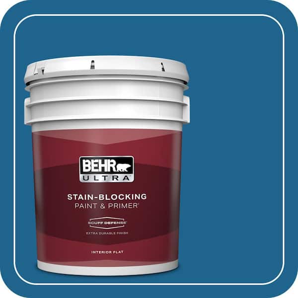 BEHR ULTRA 5 gal. #MQ5-57 Traditional Blue Extra Durable Flat Interior Paint & Primer
