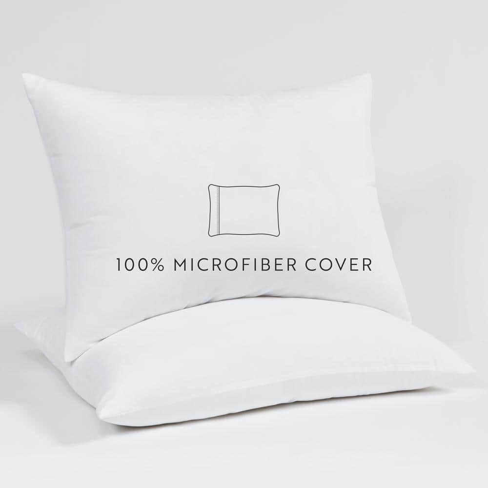 White Hypoallergenic Polyester Standard Bed Pillows Set
