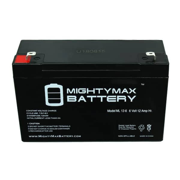 MIGHTY MAX BATTERY 6V 12AH F2 SLA Replacement Battery for Lithonia  ELB-0610, ELB-06010 MAX3688780 - The Home Depot