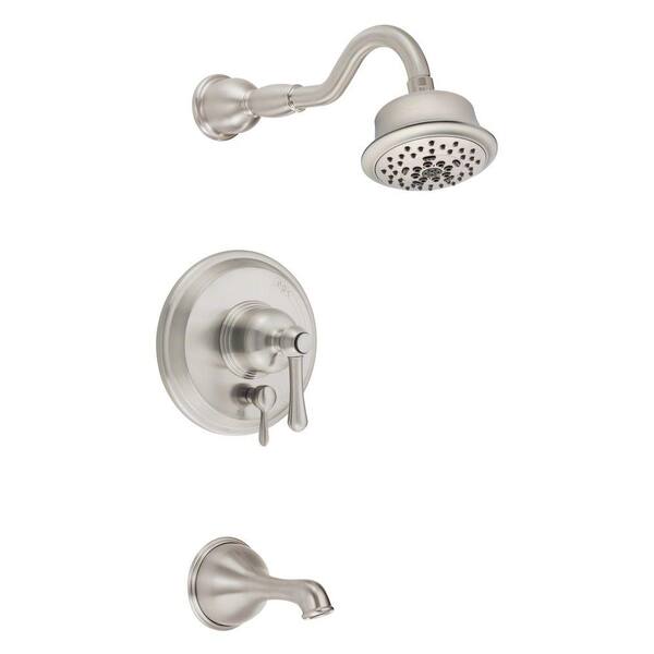 Danze Opulence 1-Handle Pressure Balance Tub and Shower Faucet Trim Kit in Brushed Nickel (Valve Not Included)