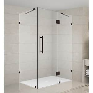 Avalux 33 in. x 32 in. x 72 in. Frameless Corner Hinged Shower Enclosure in Bronze