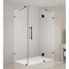Avalux 34"x30"x72" Frameless Corner Shower Enclosure - Brushed Gold, 10mm Clear Glass, Reversible Door