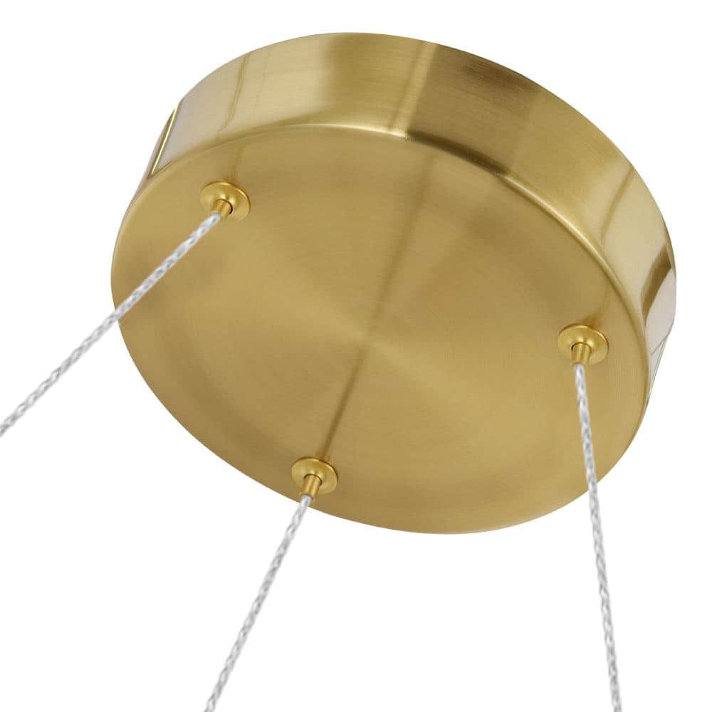 Sorrento Antique Brass 27" Integrated LED Circular Chandelier with Crystal Accents