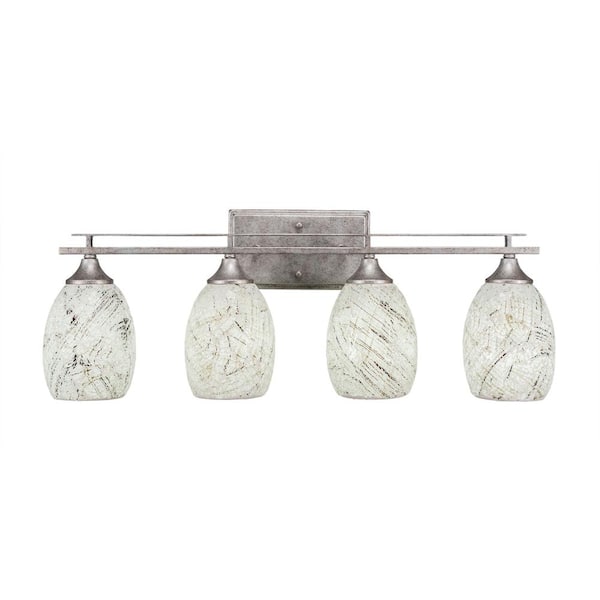 Unbranded Ontario 27 in. 4-Light Aged Silver Vanity Light