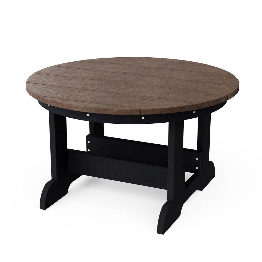 Heritage 31.5 in. Tudor Brown and Black Round HDPE Plastic Outdoor Conversation Table price history on PriceWatchPro