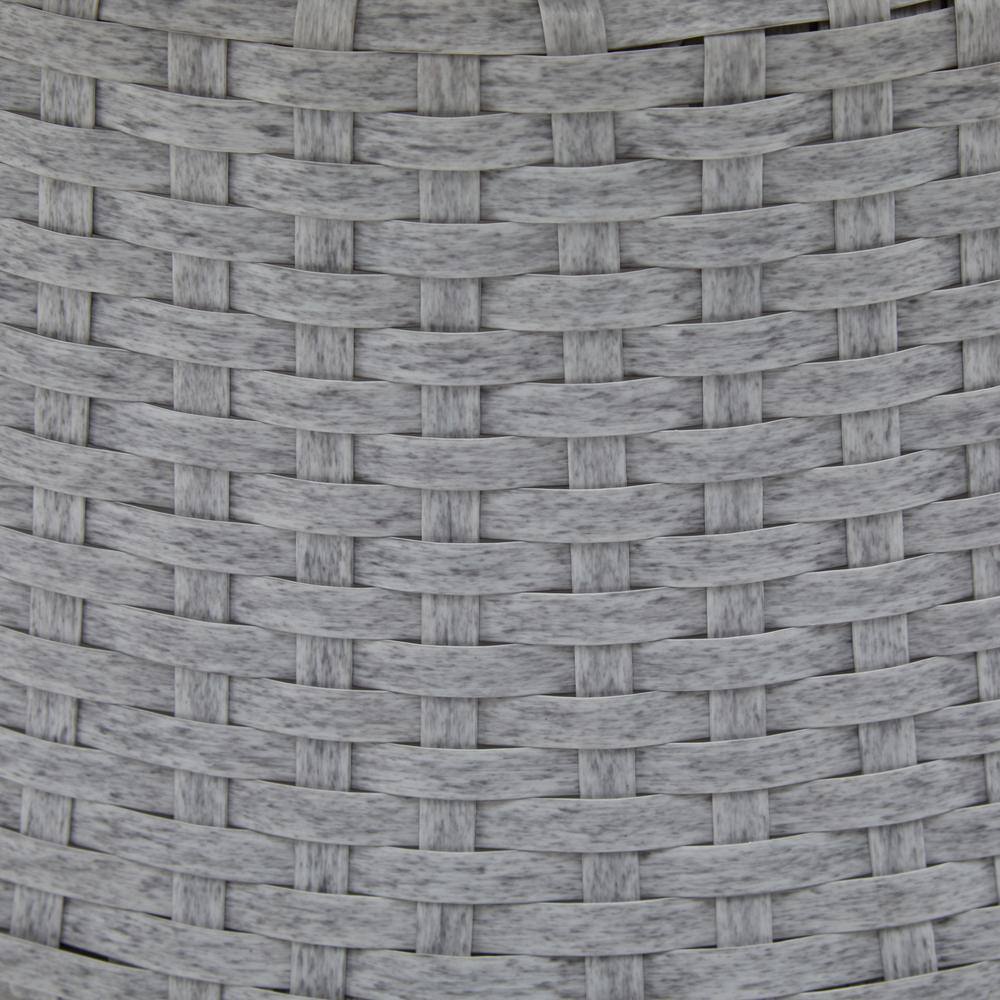Avalon Light Gray PE Rattan and Iron Outdoor Lounge Chair with Cushions