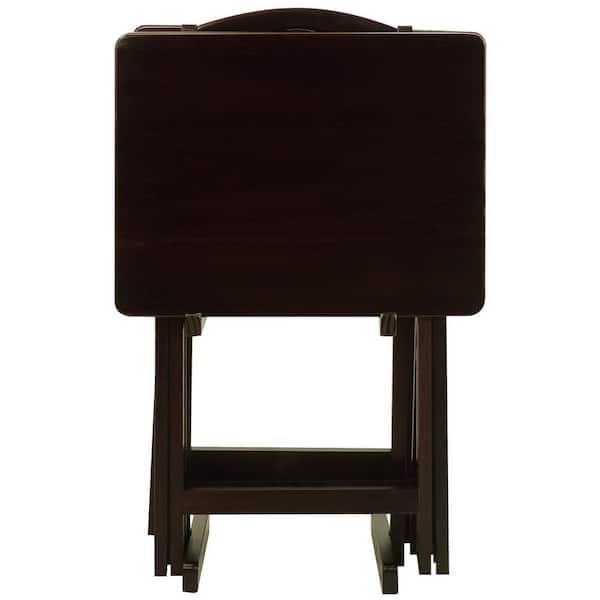 Casual Home 5-Piece Natural Foldable Tray Table 660-40 - The Home Depot