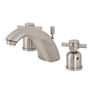 Concord 2-Handle 8 in. Widespread Bathroom Faucets with Plastic Pop-Up in Brushed Nickel