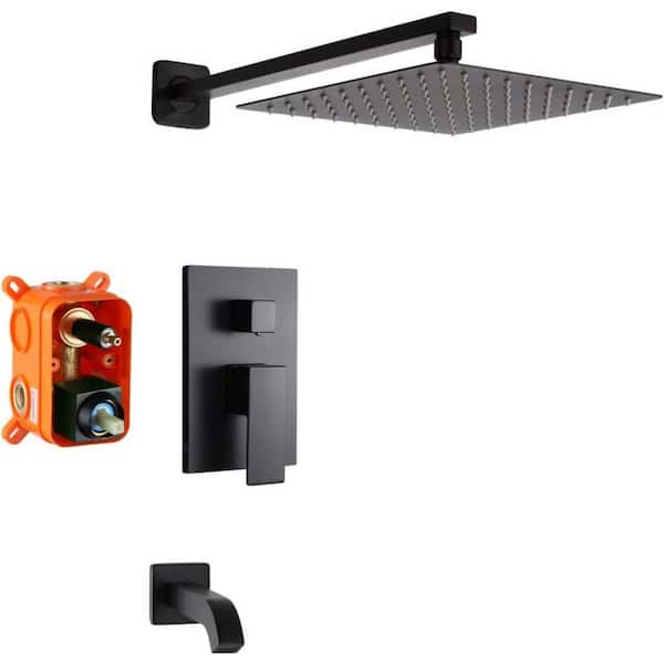 16 GAUGE SINKS Roxy 13.5 in. W 3 Jet Shower Tower in Black 16GS-36202
