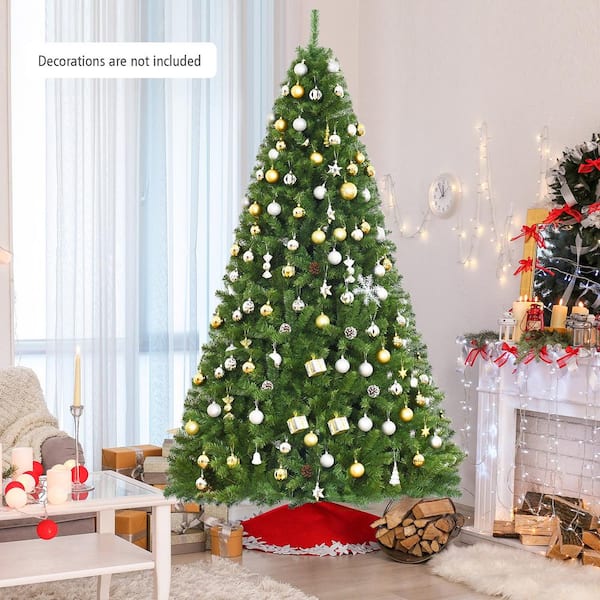 9 ft. Green Unlit Premium Artificial Hinged PVC Christmas Tree with Metal Stand