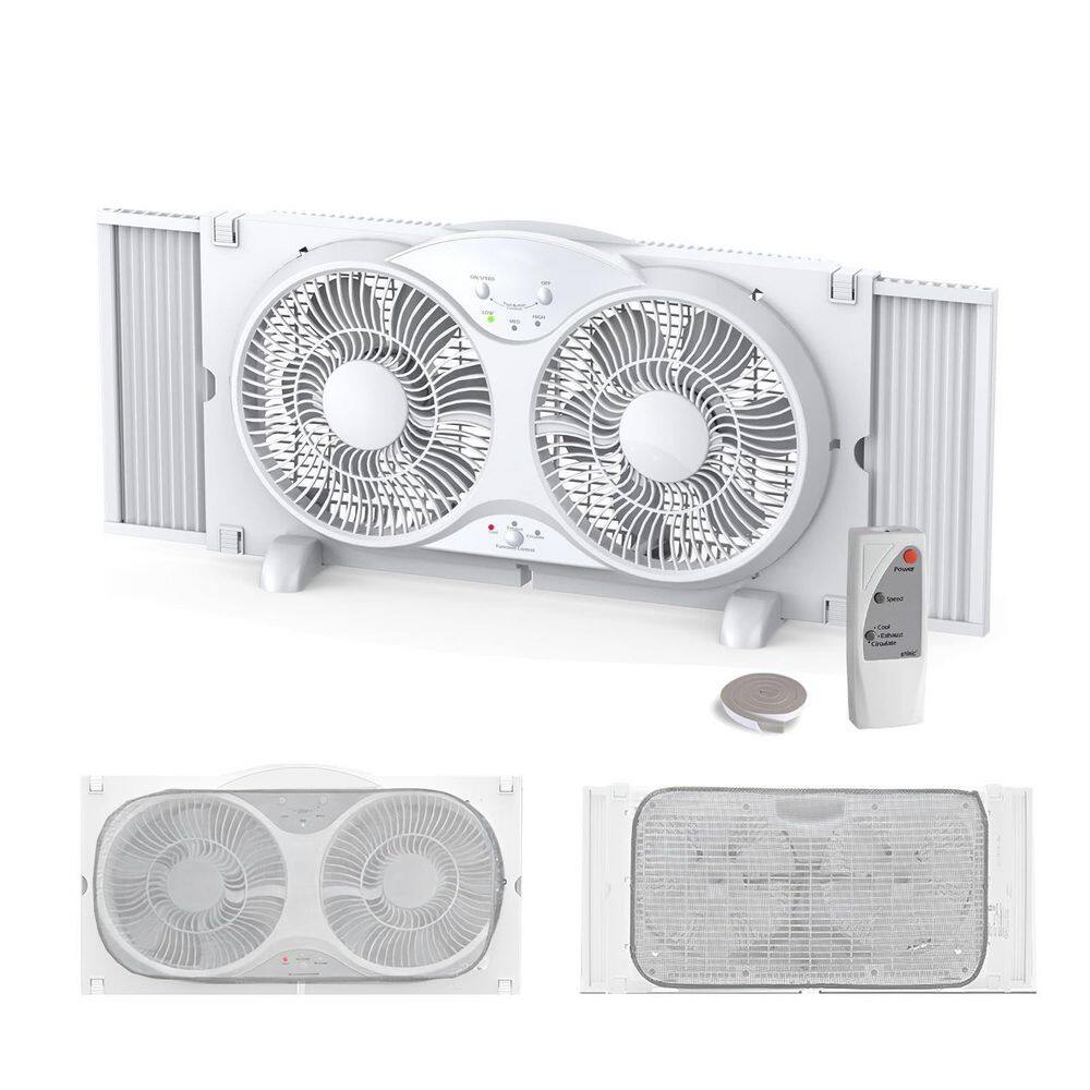 1-Piece Bathroom Accessory Set in White, 9 in. Quiet Window Fan with Remote Control, 3-Speed Reversible Airflow price history on PriceWatchPro