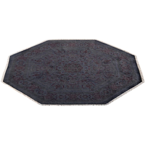 Overdyed Gray 4 ft. 4 in. x 4 ft. 5 in. Wool Indoor Area Rug