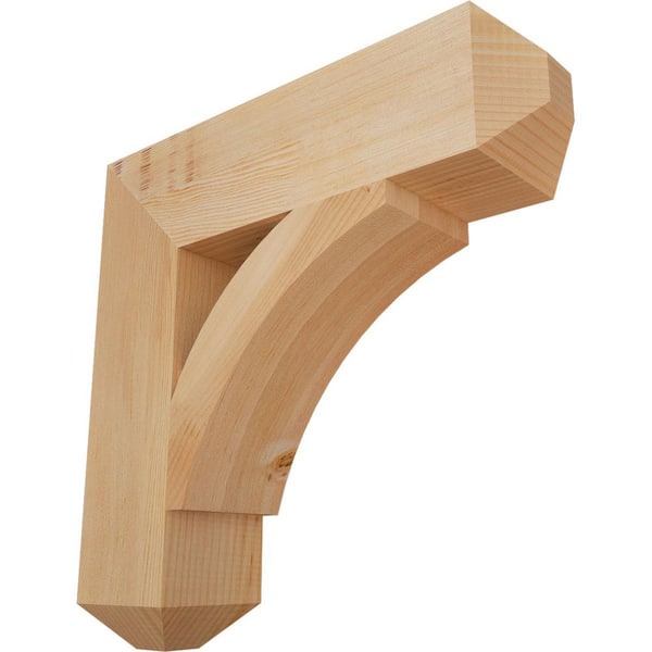 Ekena Millwork 5.5 in. x 24 in. x 24 in. Douglas Fir Thorton Craftsman Smooth Bracket