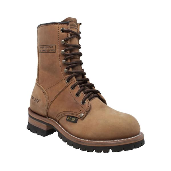 AdTec Women's Crazy Horse 9" Logger Boot - Steel Toe - Brown Size 7.5(M)