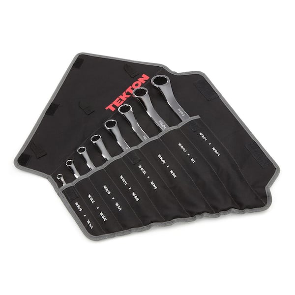 TEKTON 45-Degree Offset Box End Wrench Set, 8-Piece (1/4 - 1-1/4 in.) - Pouch