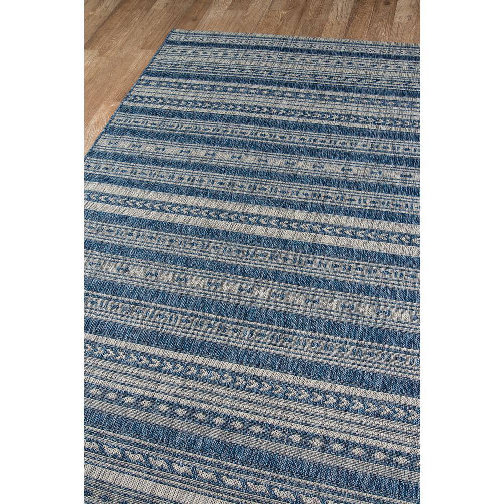 Modern Tuscany Blue Polypropylene 2' x 3' Easy-Care Area Rug