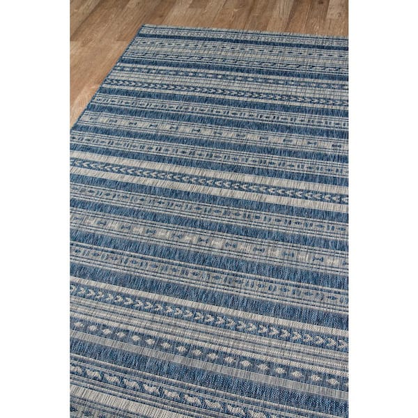 Tuscany Blue 3 ft. 11 in. x 5 ft. 7 in. Indoor/Outdoor Area Rug