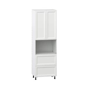 Alton Painted Bright White Recessed Assembled Pantry Micro Kitchen Cabinet with 2Drawer 30 in. W x 94.5 in. H x 24 in. D