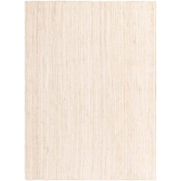 Unique Loom Braided Jute Dhaka White 7' 1 x 10' 0 Area Rug