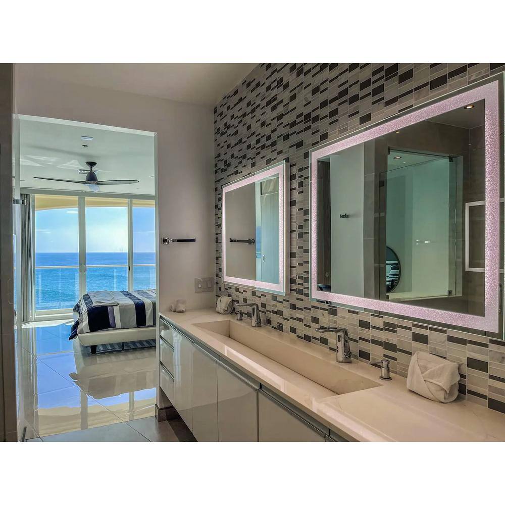 Edison Frameless Rectangular LED Bathroom Vanity Mirror, 60" x 35"