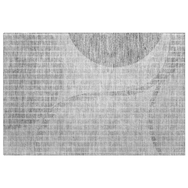 Dream Shag Premium Machine Washable Abstract ADS723 Gray 2 ft. x 3 ft. Accent Rug