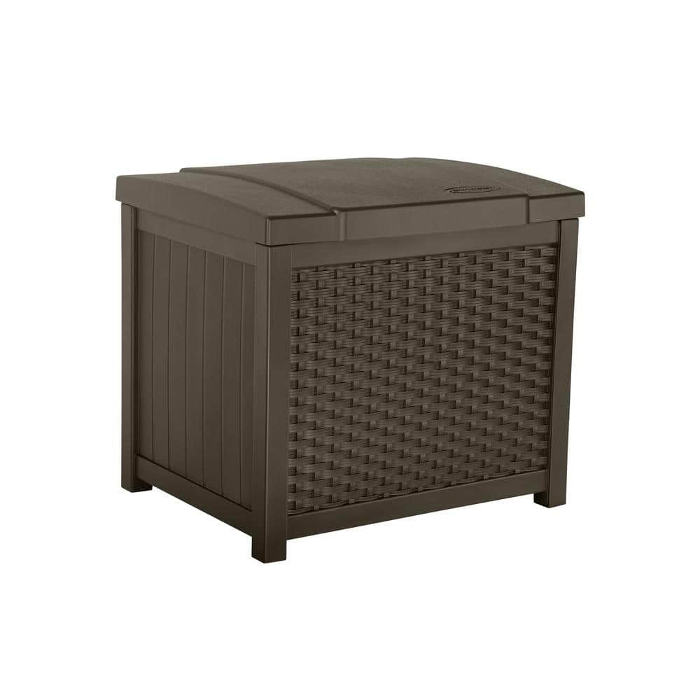 UPC 044365023298 product image for Suncast Wicker 22 Gal. Resin Storage Deck Box, Java | upcitemdb.com