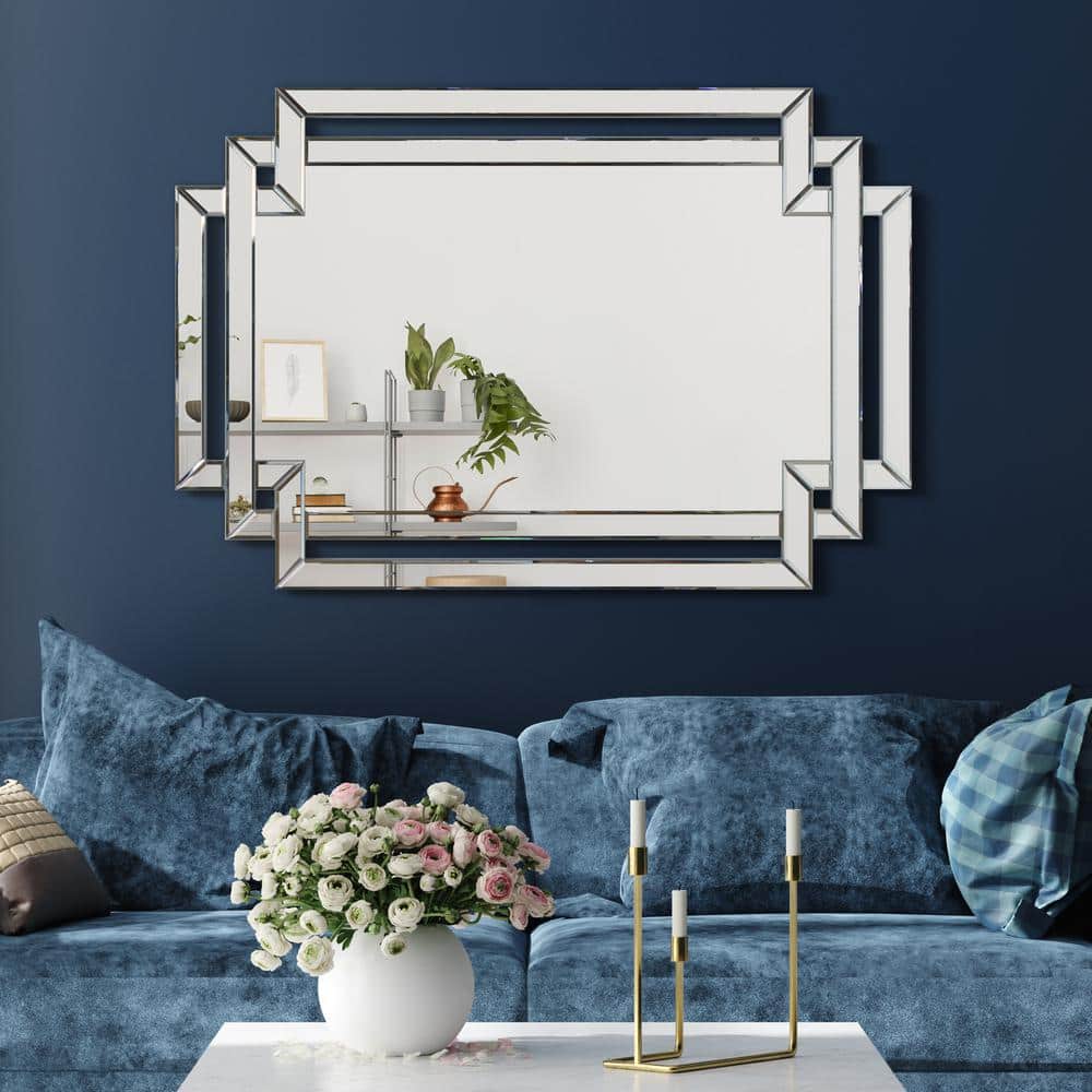 Empire Art 30" x 44" Silver Rectangular Vanity Mirror