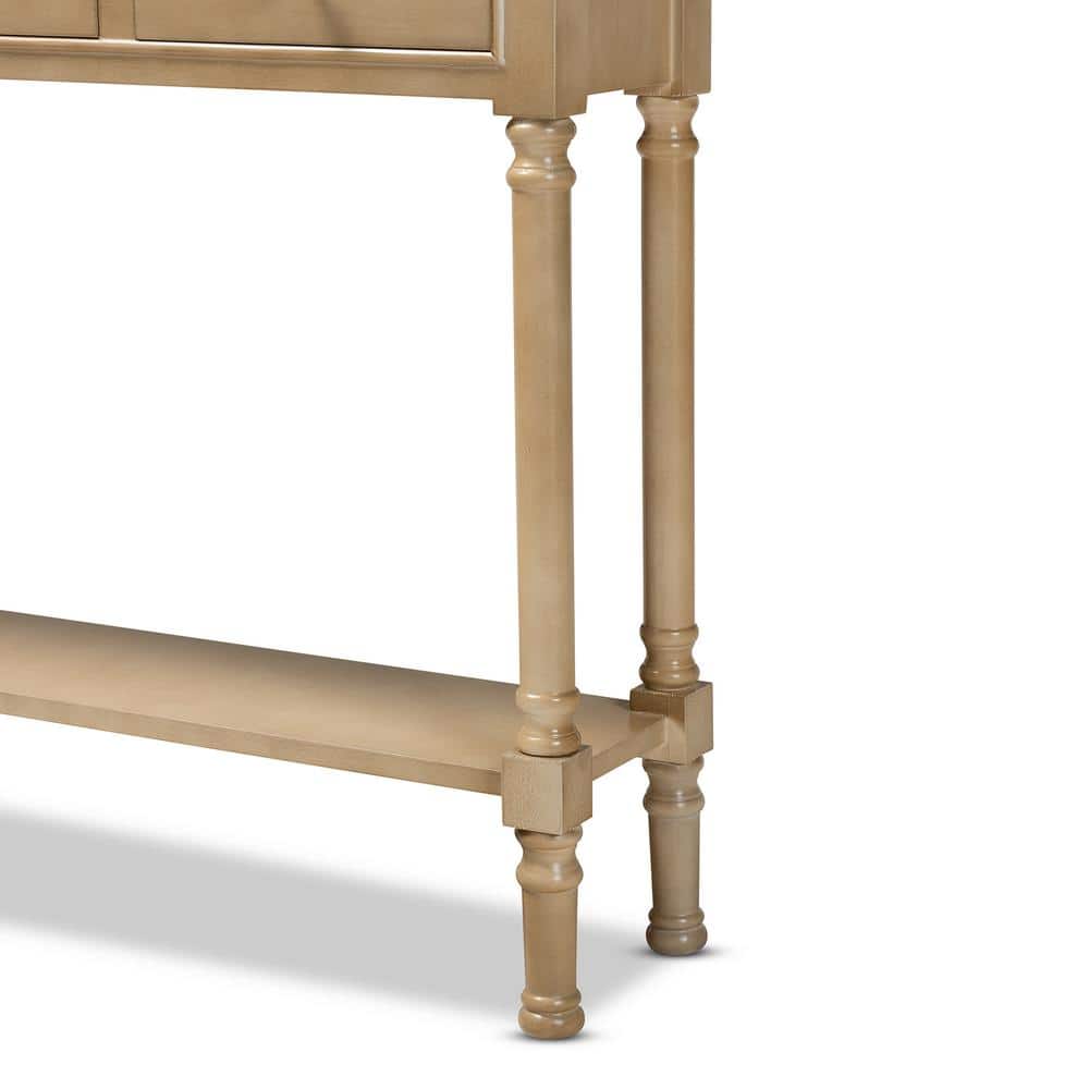 Oak Brown 3-Drawer Wood Entryway Console Table