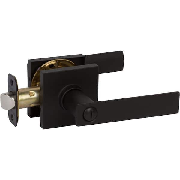 DELANEY HARDWARE HK Series Black Bed/Bath Contemporary Style Straight Privacy Door Handle