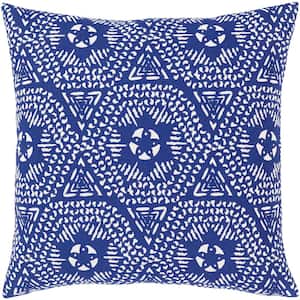 Abbacchio 18 in. x 18 in. Blue Graphic Down Standard Throw Pillow