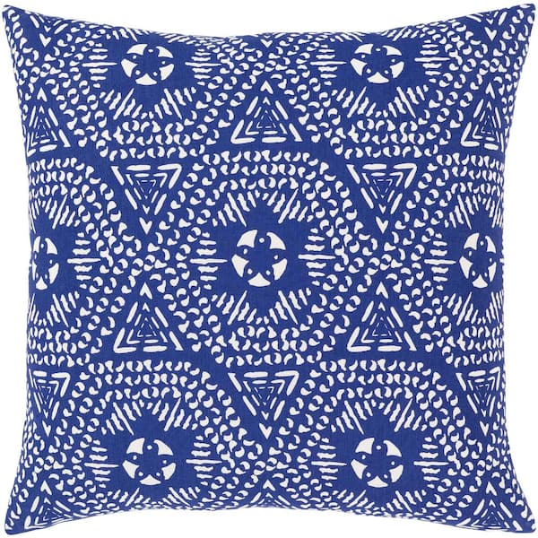Abbacchio 18 in. x 18 in. Blue Graphic Down Standard Throw Pillow