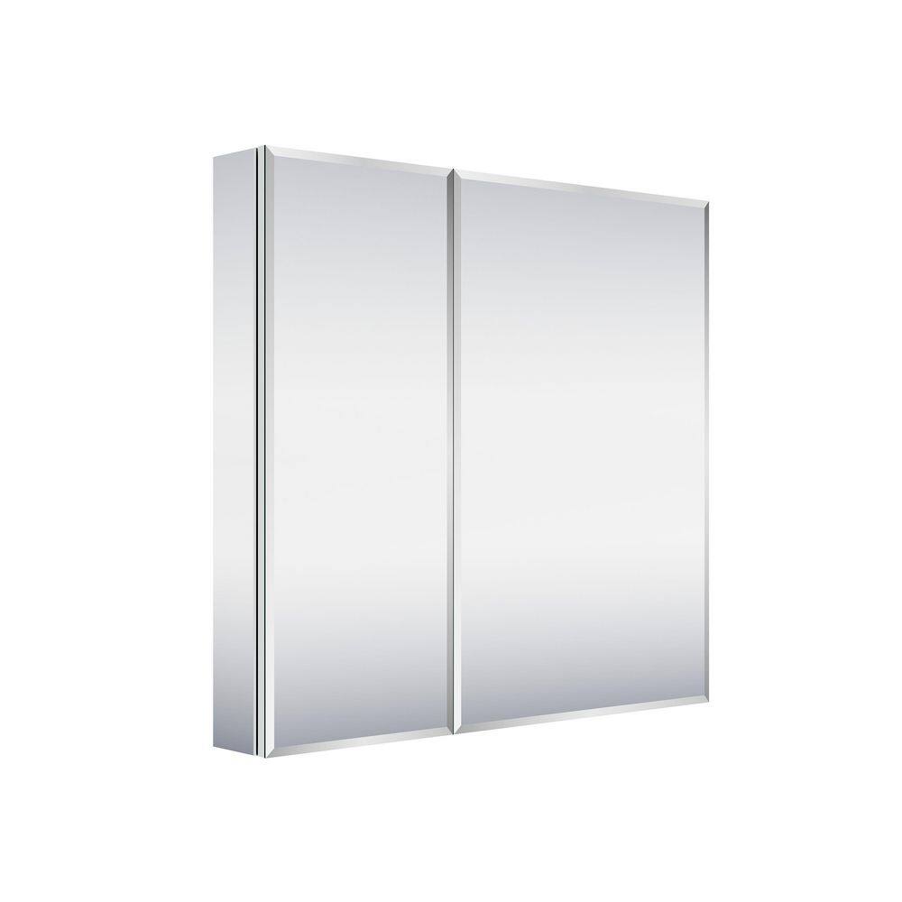 BEV 32.1 in. W x 30 in. H Rectangular Aluminum Tri-View Modular Medicine Cabinet with Beveled Mirror, BLUM Soft-Close price history on PriceWatchPro
