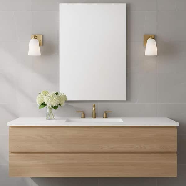 Miles 4.5 in. W x 8 in. H 1-Light Satin Brass Dimmable Wall Sconce with No Bulb Included