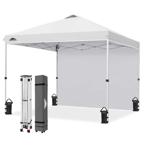 10 ft. x 10 ft. Commercial Pop up Canopy Tent with One Sidewall and 4-Sand Bags